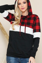 Load image into Gallery viewer, Buffalo Plaid Block Hoodie
