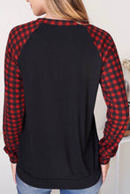 Load image into Gallery viewer, &quot;Merry Christmas, Ya&#39;ll&quot; Plaid Sleeve Top
