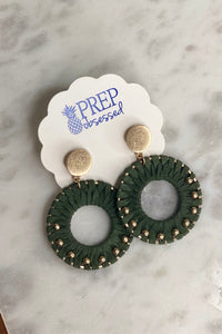 Suede Wrapped Hoop Earrings